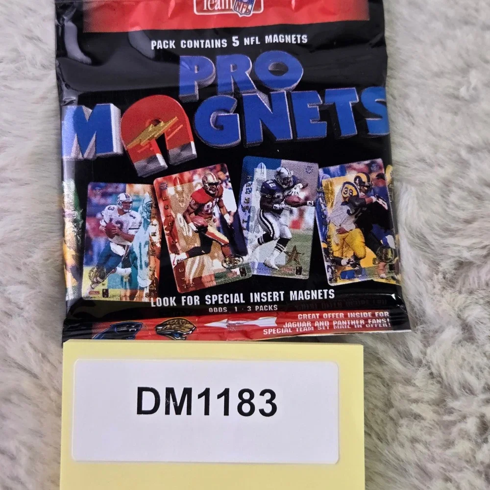 Lot of 5 Vintage 1995 Team NFL Pro Magnets Sealed Packs Chris Martin Enterprises